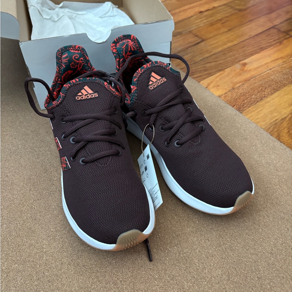 Adidas Maroon and Coral Sneakers